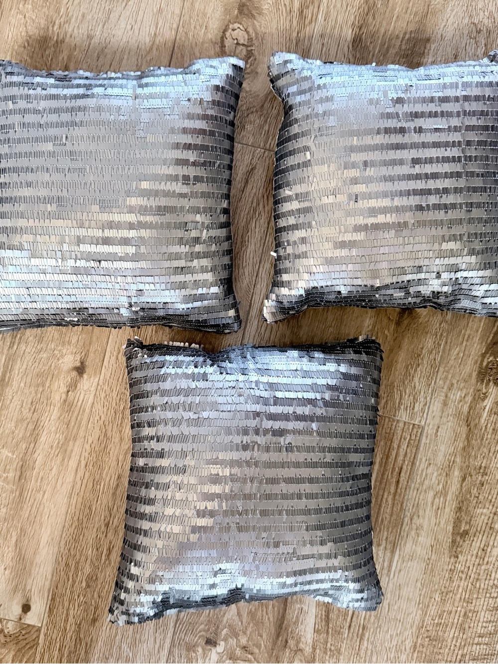 Source Unknown Silver Sequin Accent Pillows - Set of 3